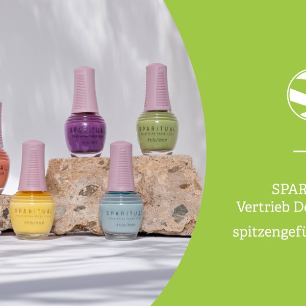 Sechs SPARITUAL Pflegelacke in verschiedenen Farben – vegane Nagelpflege ohne Parabene und Formaldehyd, erhältlich bei spitzengefühl